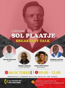 Memorial lecture to honour Sol Plaatje
