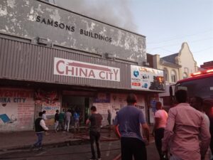 Building on fire in Bloemfontein CBD