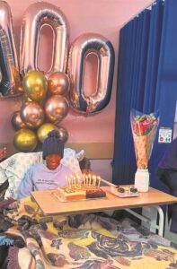 Granny blows one more candle