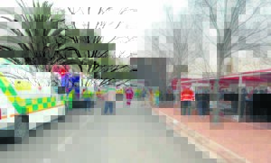 Hospital partly in ruins