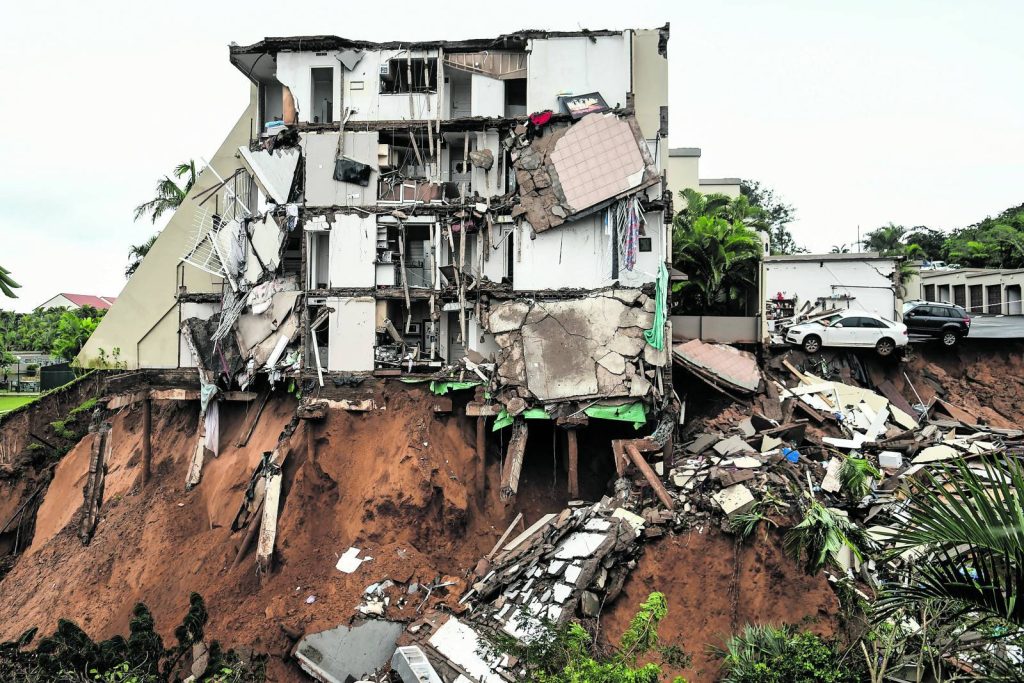Damage caused by the devastating Durban storm of April 2022.