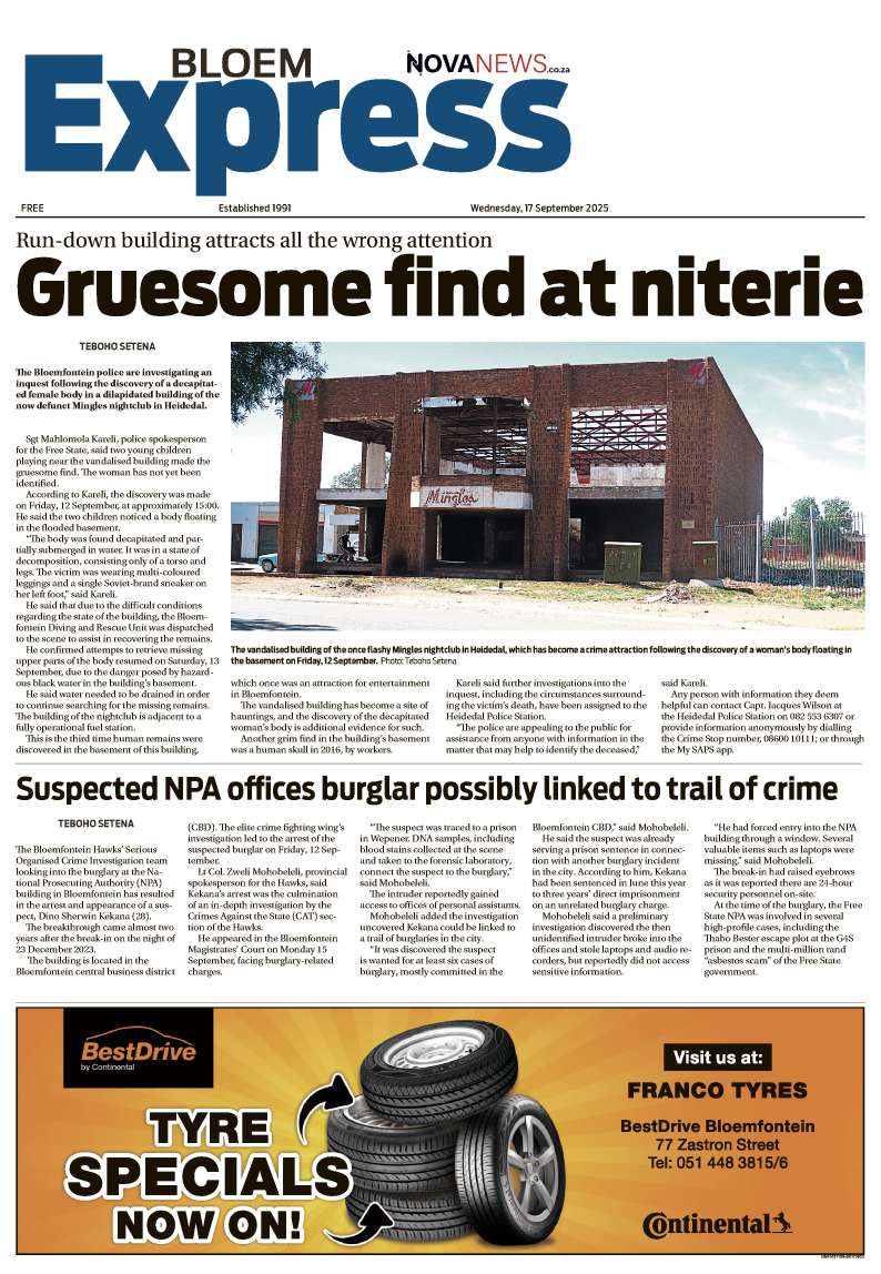 Bloem Express – E-Edition 17 September 2025