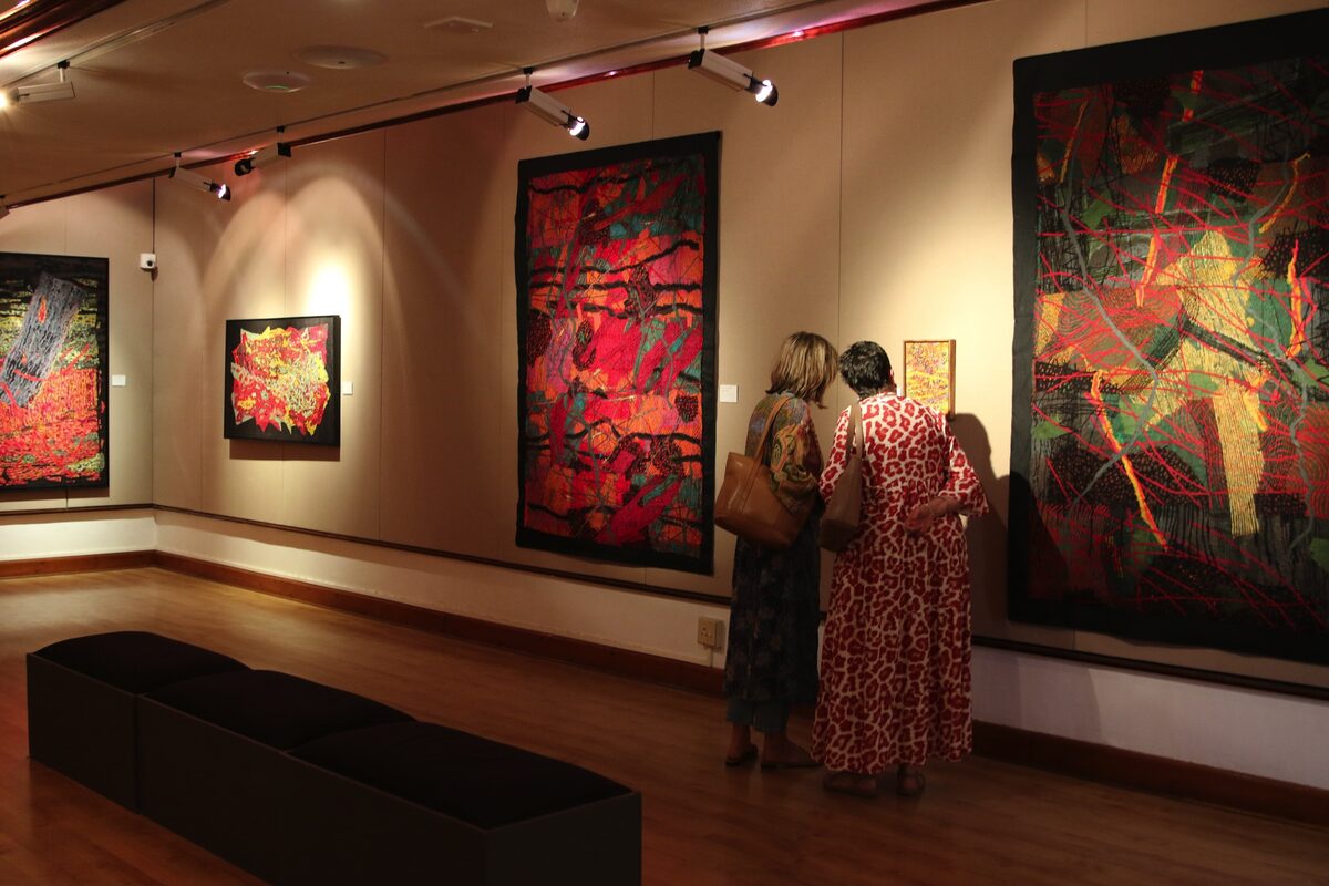 Exhibition showcasing a body of work of   labour-intensive ‘stitchings’ still on