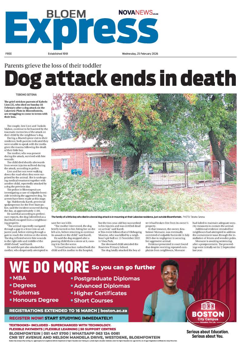 Bloem Epxress E-edition 25 February 2026