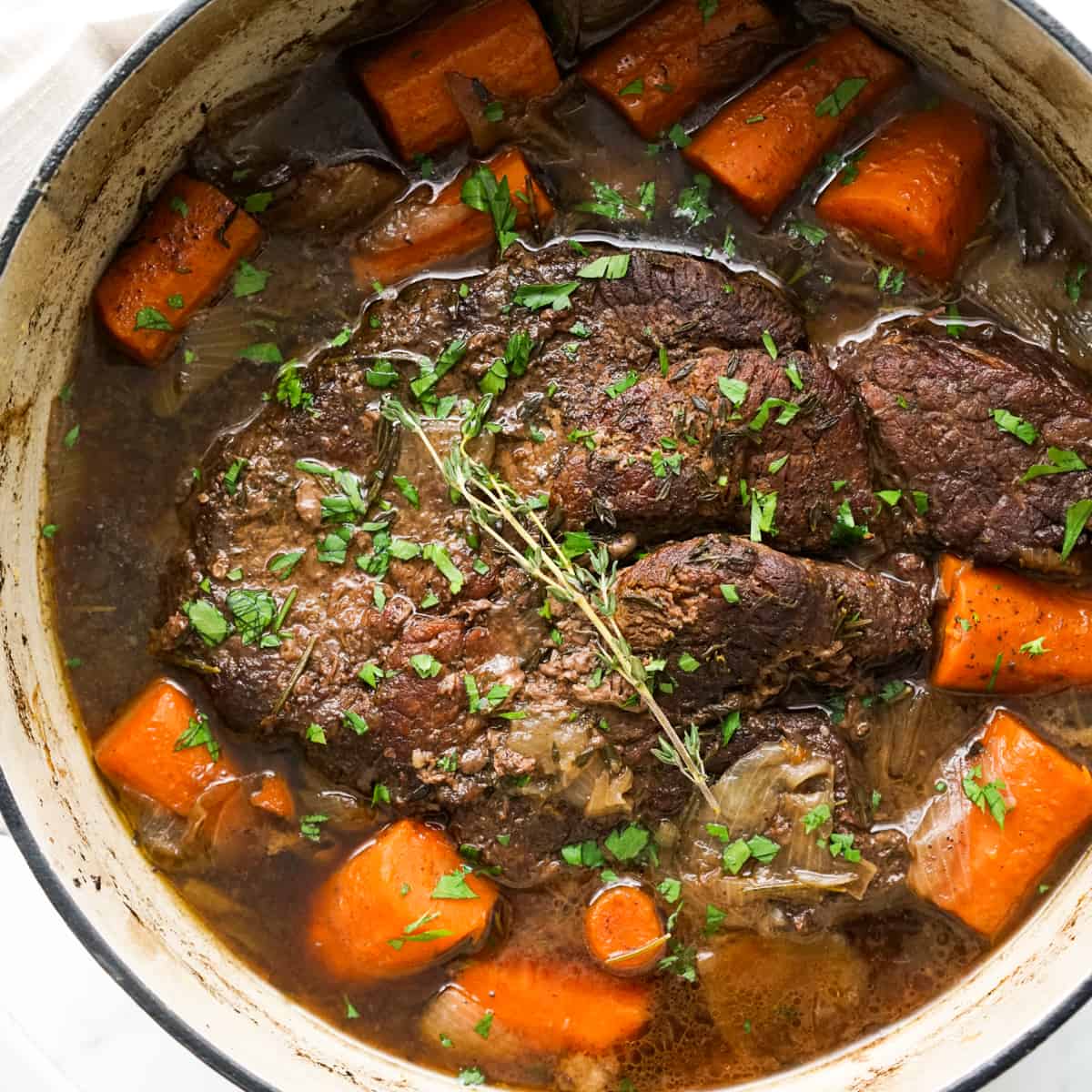 A delicious and easy one-pot-wonder, a pot roast, is just the thing to warm up the family on the cold winter days.