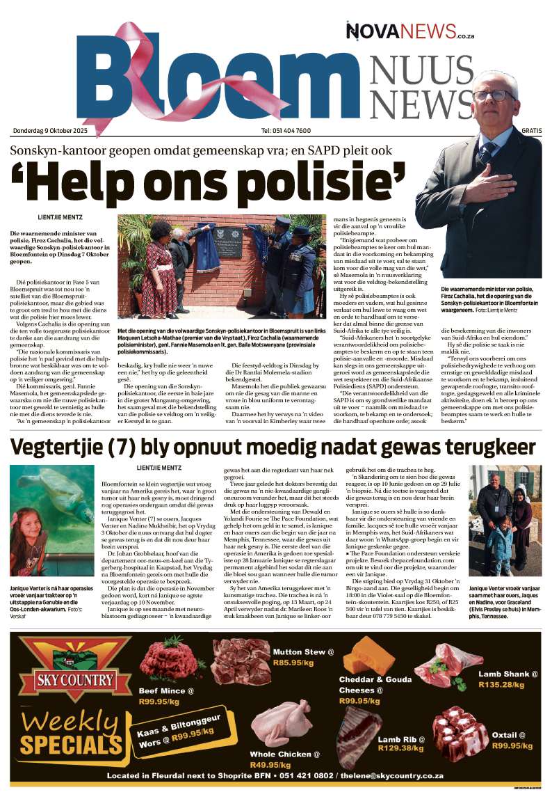 BloemNuus – E-edition – 9 Oktober 2025
