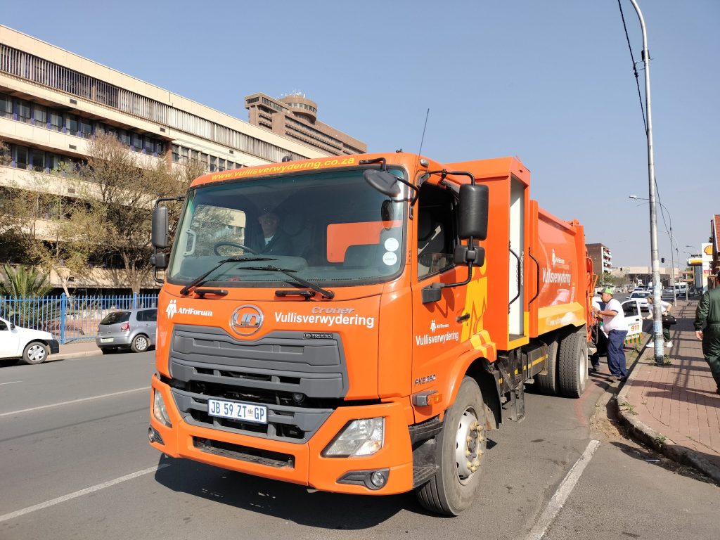 AfriForum se vullisverwyderingsvoertuig. FOTO: Lientjie Mentz