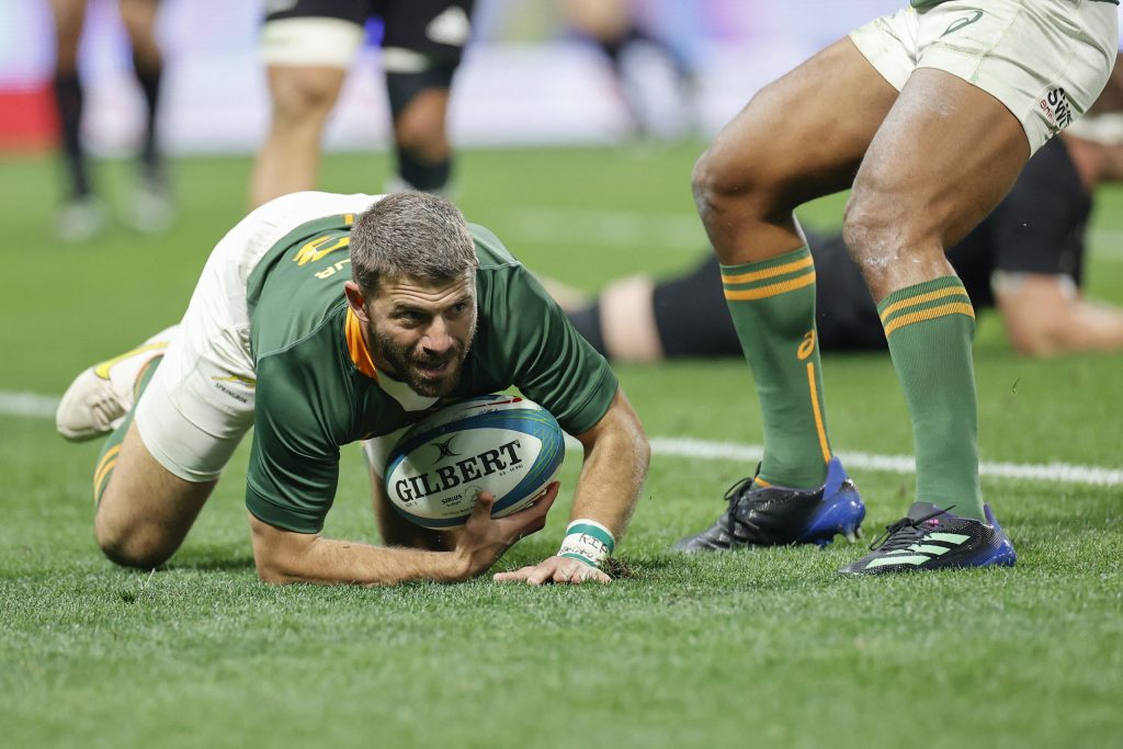 Willie le Roux will become the eighth Springbok centurion on Saturday when South Africa meet Italy in the second Castle Lager Incoming Series Test at the Nelson Mandela Bay Stadium in Gqeberha. PHOTO: AFP