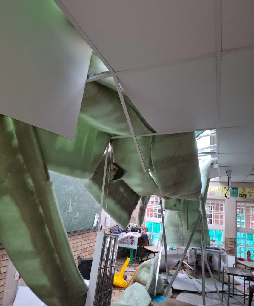 The Free State Department of Education is counting the costs of extensive damage to the Boitumelong Special School in Thaba Nchu caused by a gale-force storm which wreaked havoc at midday on Monday, 24 November. The destructive storm ripped off multiple corrugated iron roofs of the school's infrastructure.