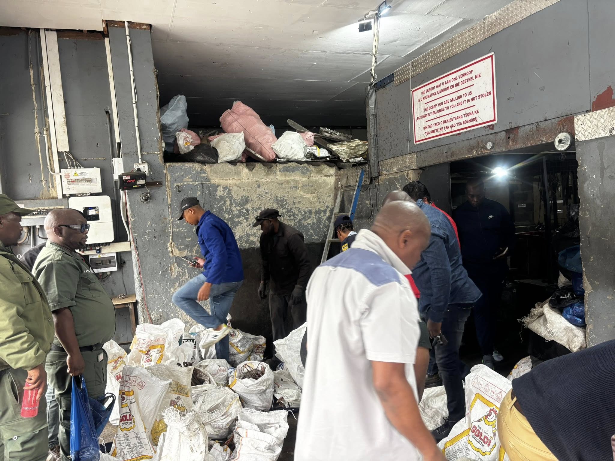 Law enforcement agents, including Centlec security services, have made a significant arrest in the fight against rampant copper theft.