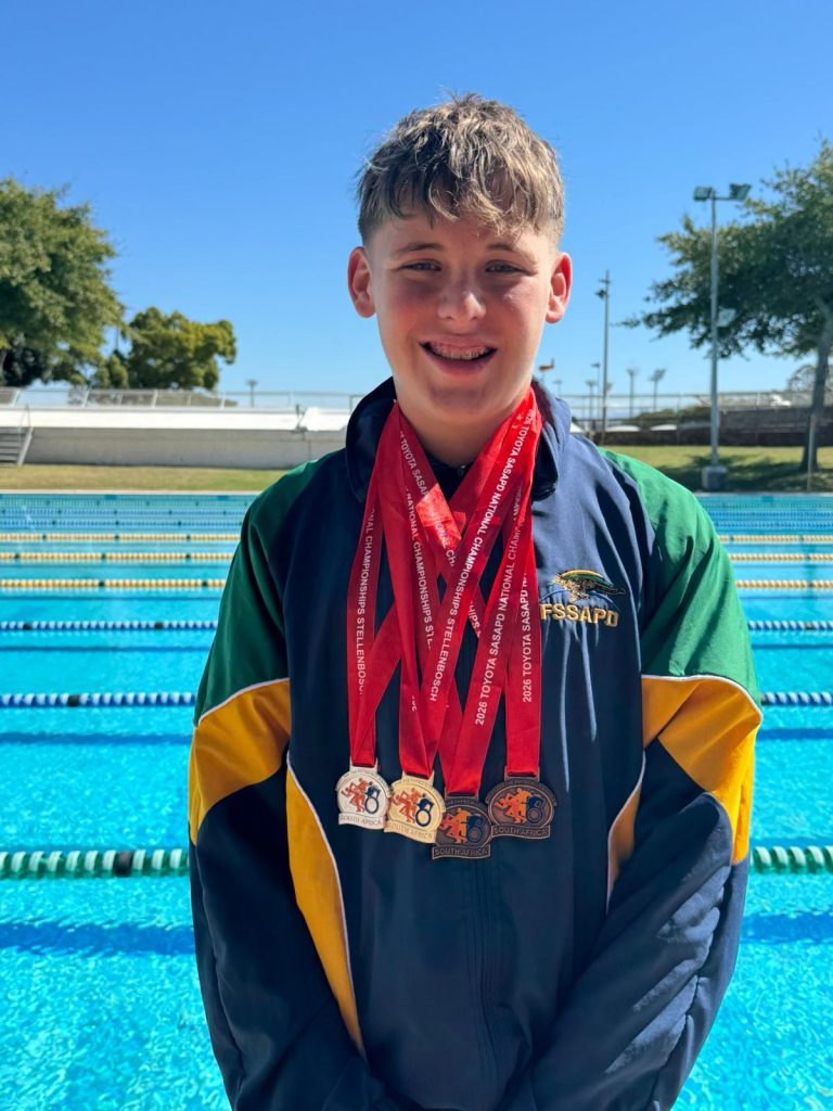 Luan Potgieter of the Hoërskool Sentraal won medals in the 
swimming events.