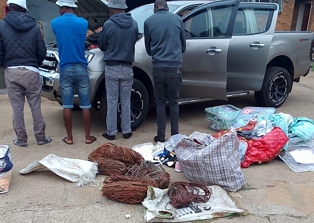 Bothaville police have arrested four suspected cable thieves in connection with an alleged copper cable theft spree and seized the vehicle used in the crimes.