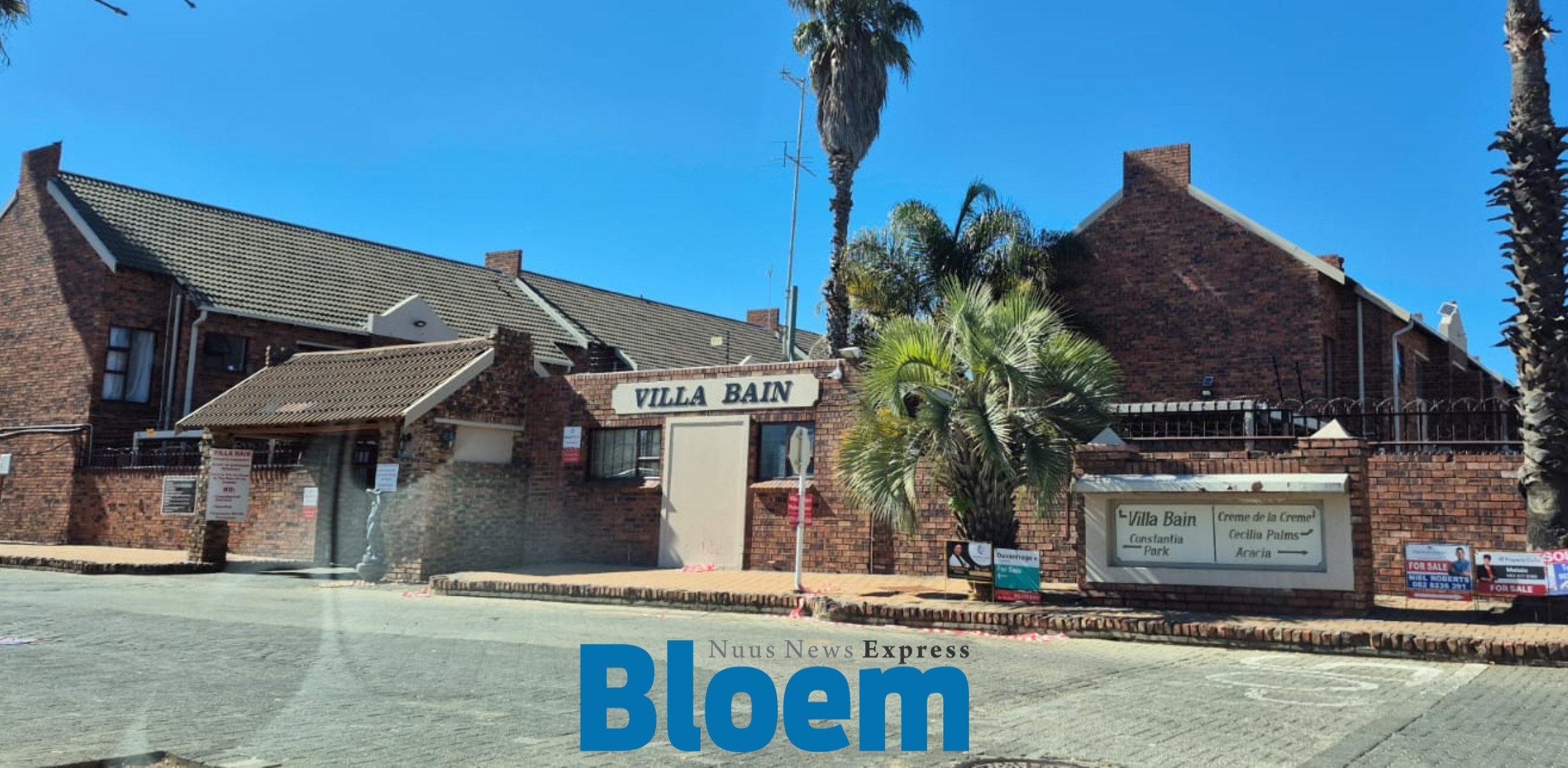 Die Villa Bain-meenthuiskompleks in Langenhovenpark, waar die voorval plaasgevind het. FOTO: BloemNuusExpress FOTO: Verskaf