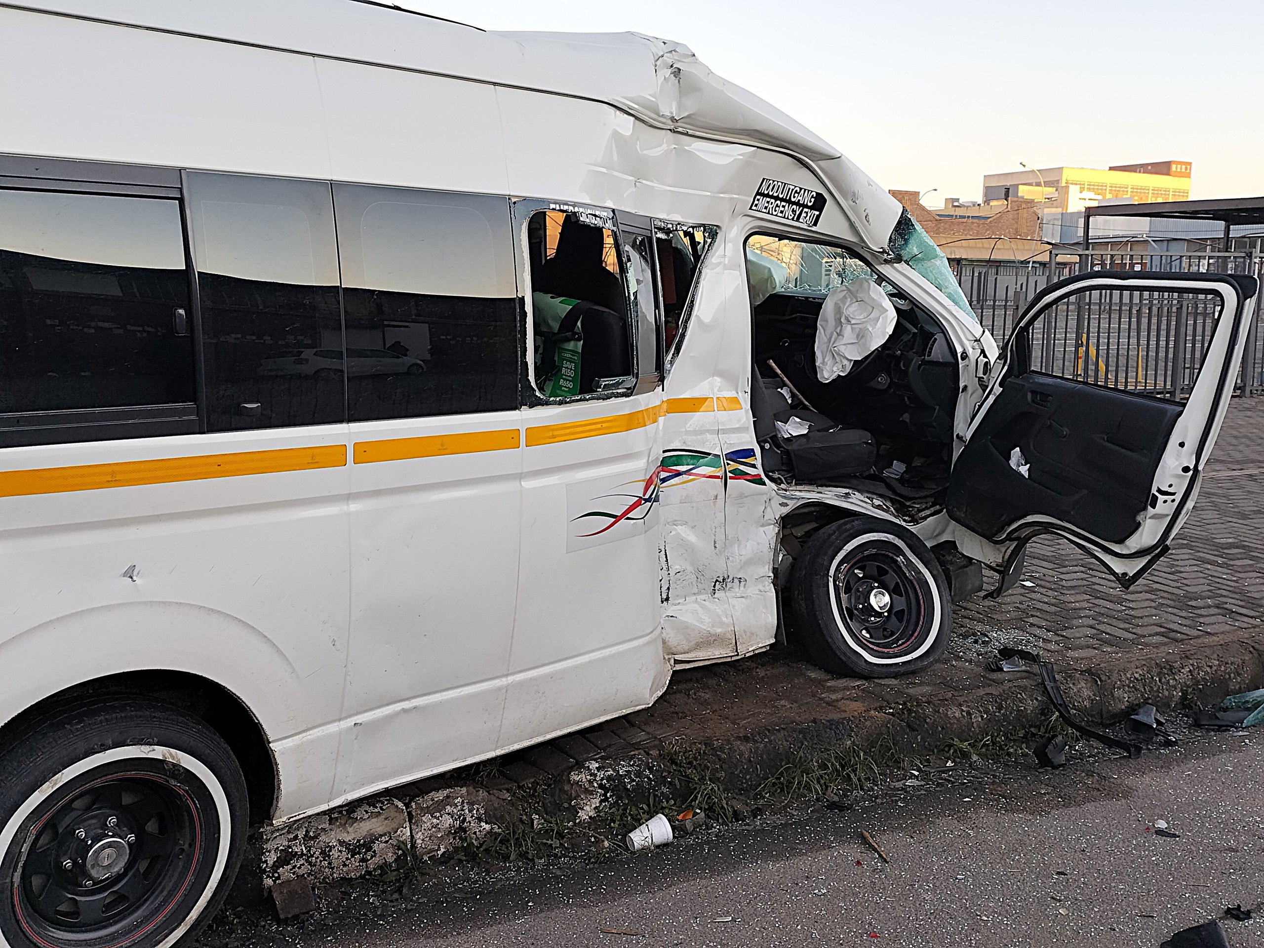 Taxi driver hospitalised after collision with bus in Bloemfontein CBD