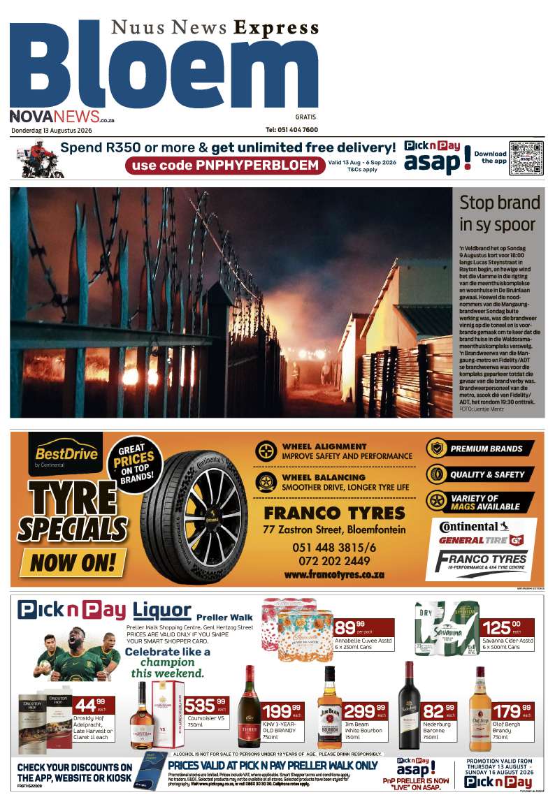 BloemNuusExpress – E-Edition – 13 Augustus 2026