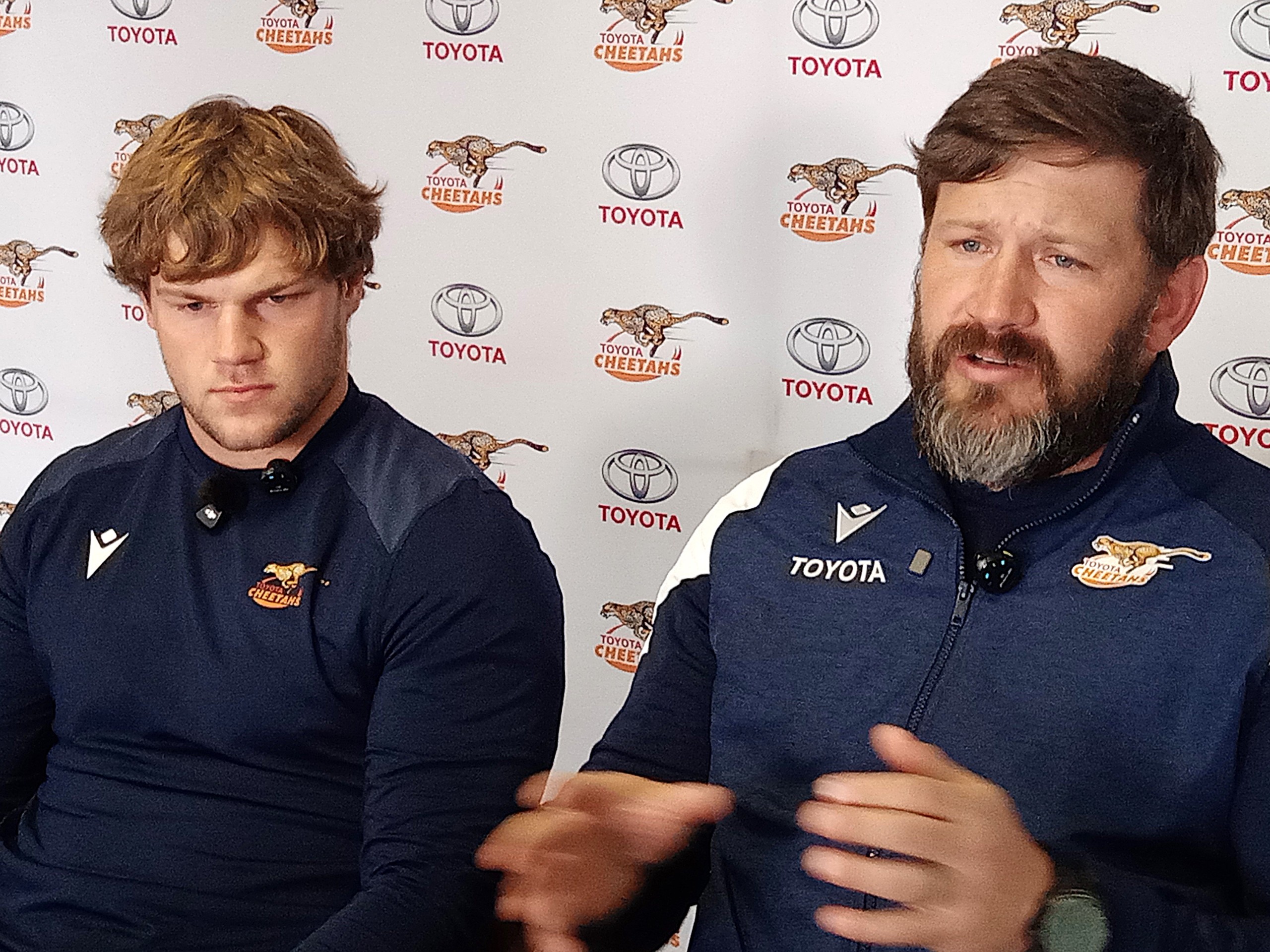 The Free State Cheetahs captain Neels Volschenk and head coach Frans Steyn