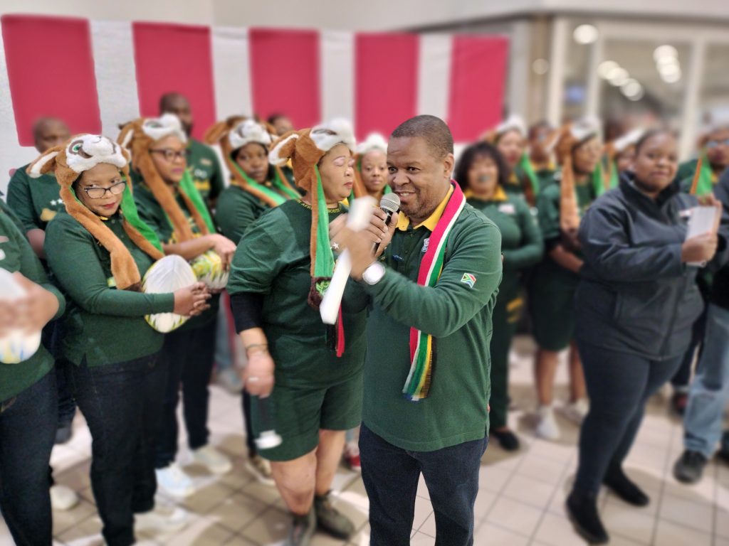 The manager of Pick n Pay Hypermarket Ishmael Qhesi at the relaunch of the store earlier today