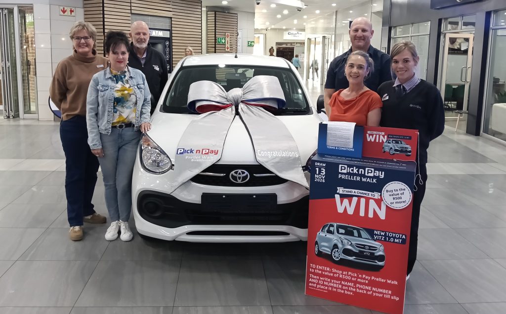 Staan die kans om 'n splinternuwe Toyota Vitz te wen in Pick n Pay Preller Walk