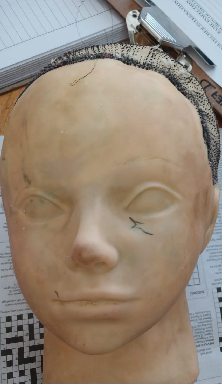 A hairdresser's mannequin head