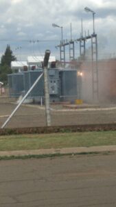 Brand by kragstasie in Pellissier in Bloemfontein ná ontploffing