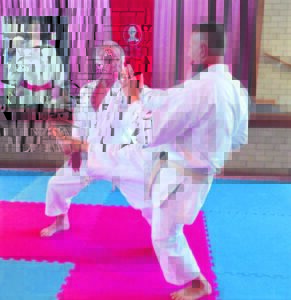Karatekas skerp vaardighede op