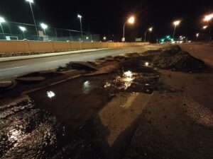 Water stroom steeds in Aliwalstraat