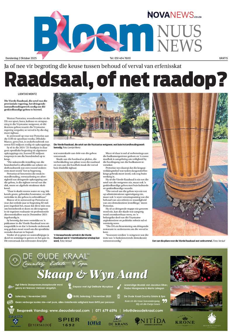 BloemNuus – E-edition – 2 Oktober 2025