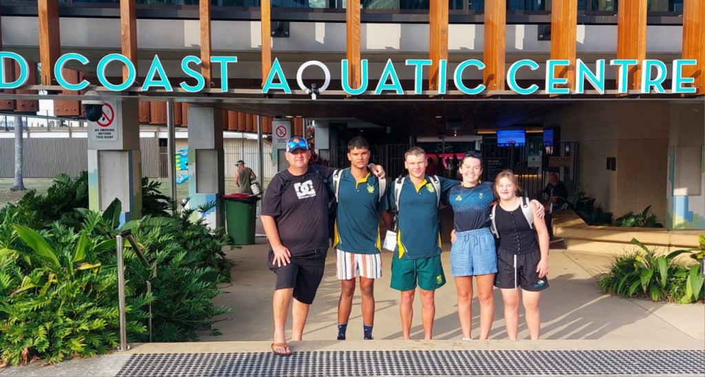 Team South Africa at the Gold Coast Aquatics Centre.