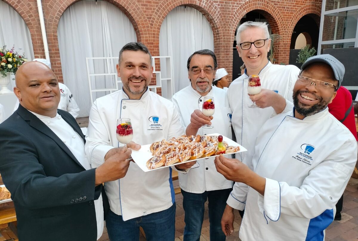 At a previous Chef Expo are from the left Warren Franz, Patso Nikolov, Jean Pierre Renaud, Deon Pastor and Ishmael Kholoera. PHOTO: Lientjie Mentz