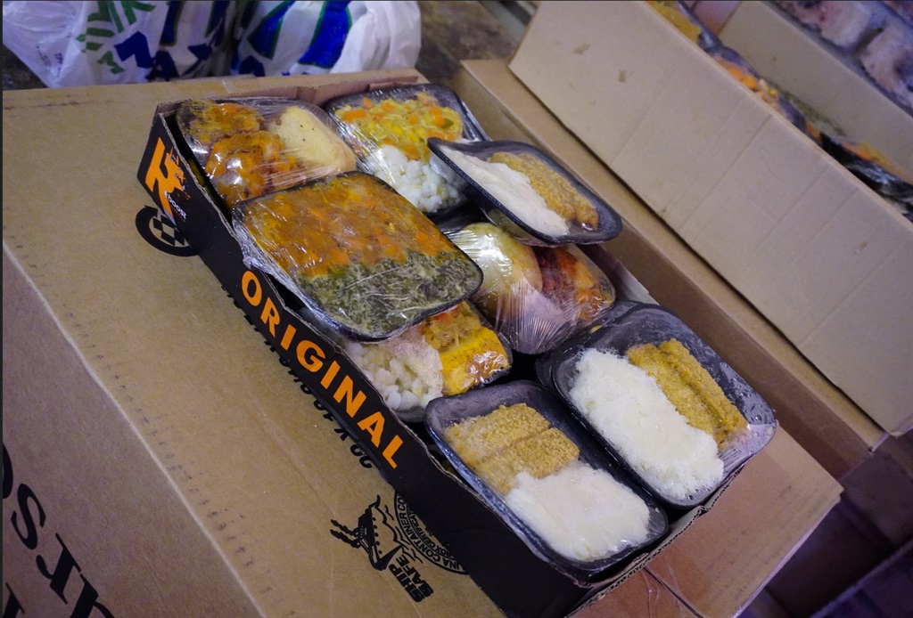 Over 100 food parcels were distributed to the comm