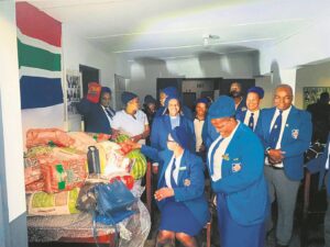 Wesley Guilders donate groceries residents of old age home in Langa