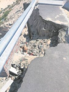 Bridge near collapse
