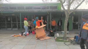 Browns Farm residents clean up facilities damaged during taxi strike