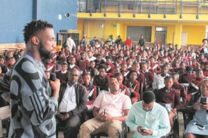 Springbok captain Kolisi shares his wisdom with learners in Makhaza