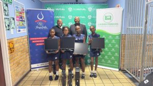 Local organisations donate netball kits and computers to Luzuko Primary School