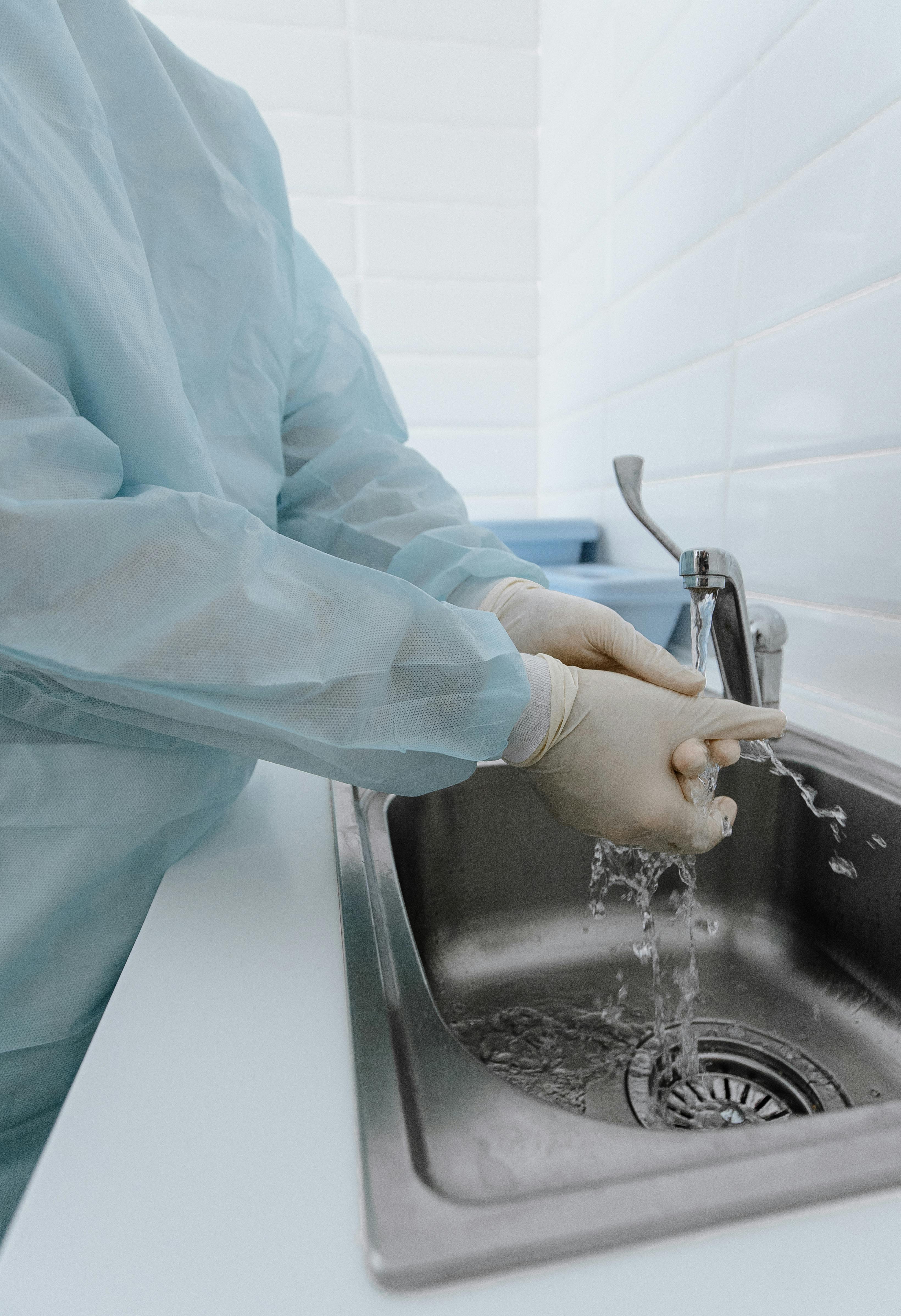 Health Worker Demonstrating Handwashing