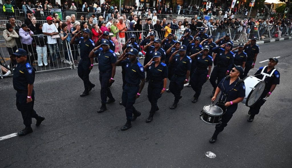 City Law Enforcement participating in the Cape Town Carnival parade.
