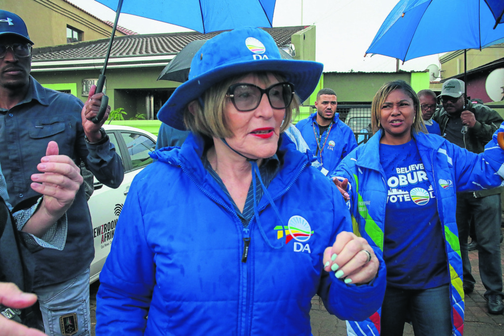 Helen Zille, die DA se burgemeesterskandidaat vir Johannesburg. 