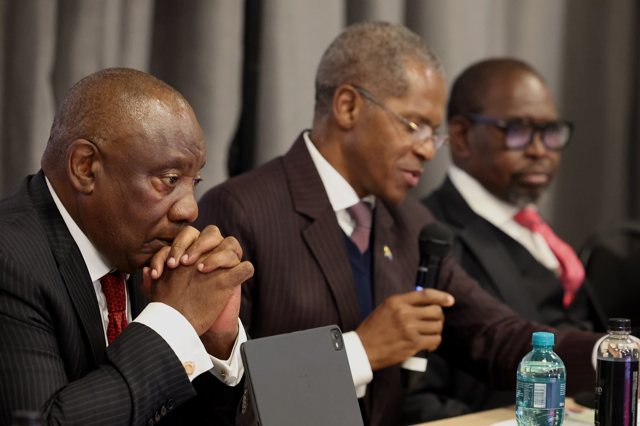 Pres. Cyril Ramaphosa het Donderdag ’n vergadering van die uitgebreide presidensiële koördinerende raad in Boksburg gelei. Foto: GCIS