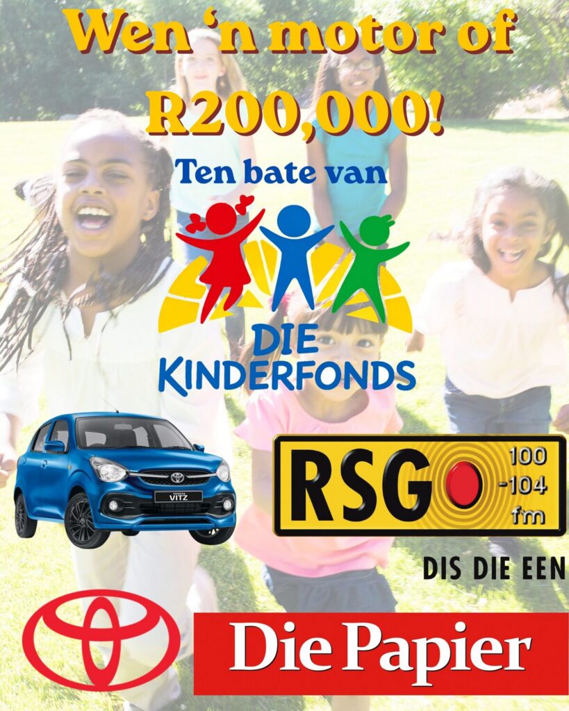 Gee ’n bydrae aan Eden Akademie en geniet ’n kans om ’n Toyota Vitz of R200 000 te wen. R50 bied een inskrywing.