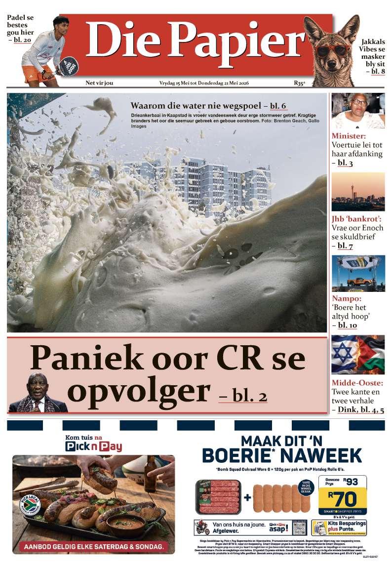 Die Papier – 15 Mei 2026