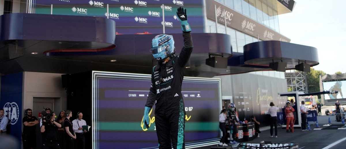 George Russell sal eerste wegspring by die Spaanse GP.