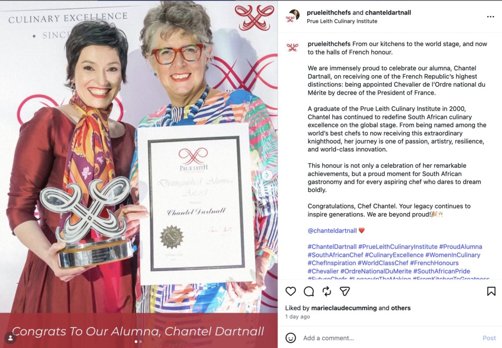 Chantel en Prue Leith. Skermgreep: Instagram/prueleithchefs
