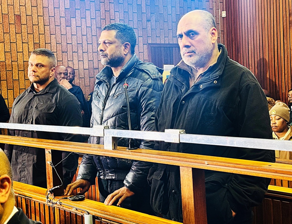 Van links is besigheidsman Tariq Downes, Feroz Khan en Ebrahim Kadwa in Mei vanjaar.