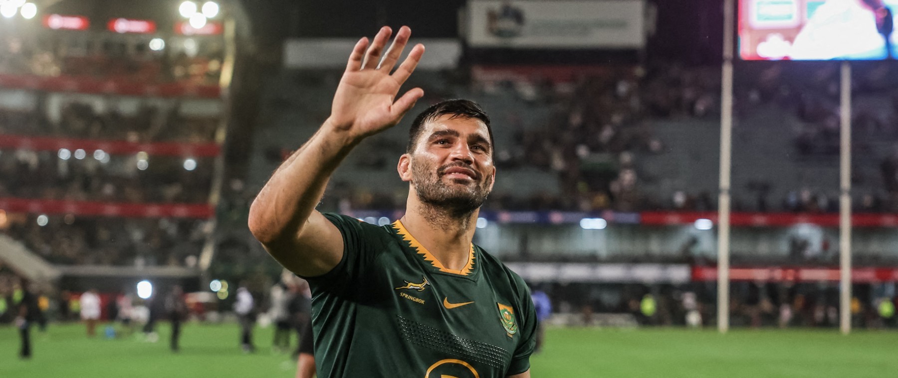 Damian de Allende het Saterdag sy 100ste toetswedstryd op Ellispark gevier.