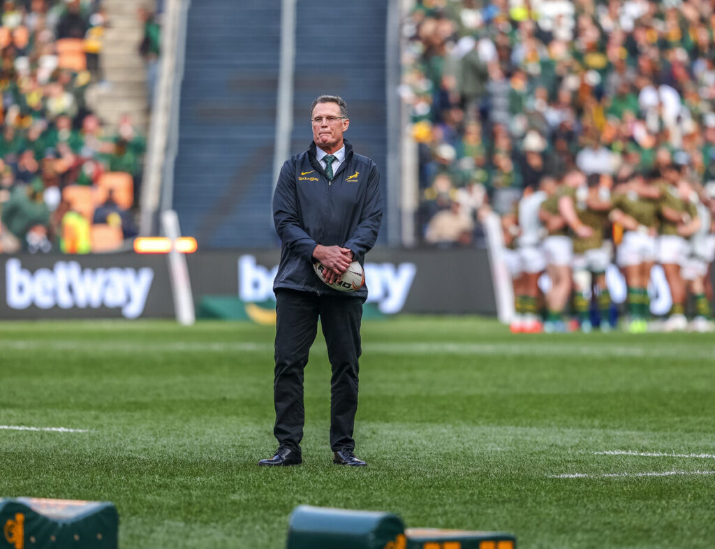 Rassie Erasmus, die hoofafrigter van die Springbokke.