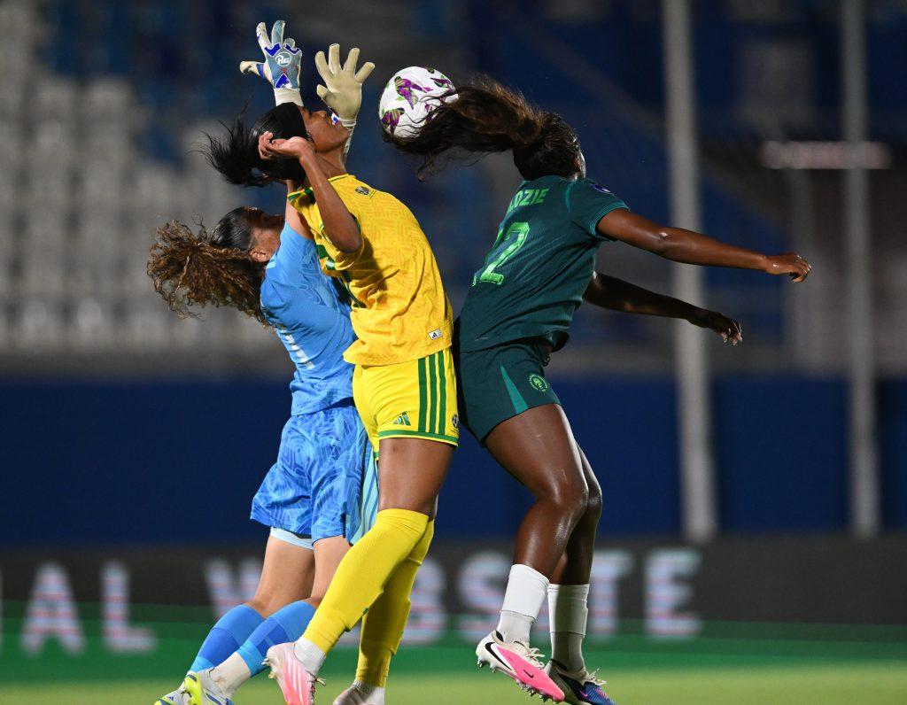 Kaylin Swart in aksie teen Michelle Alize van Nigerië. Foto: SAFA