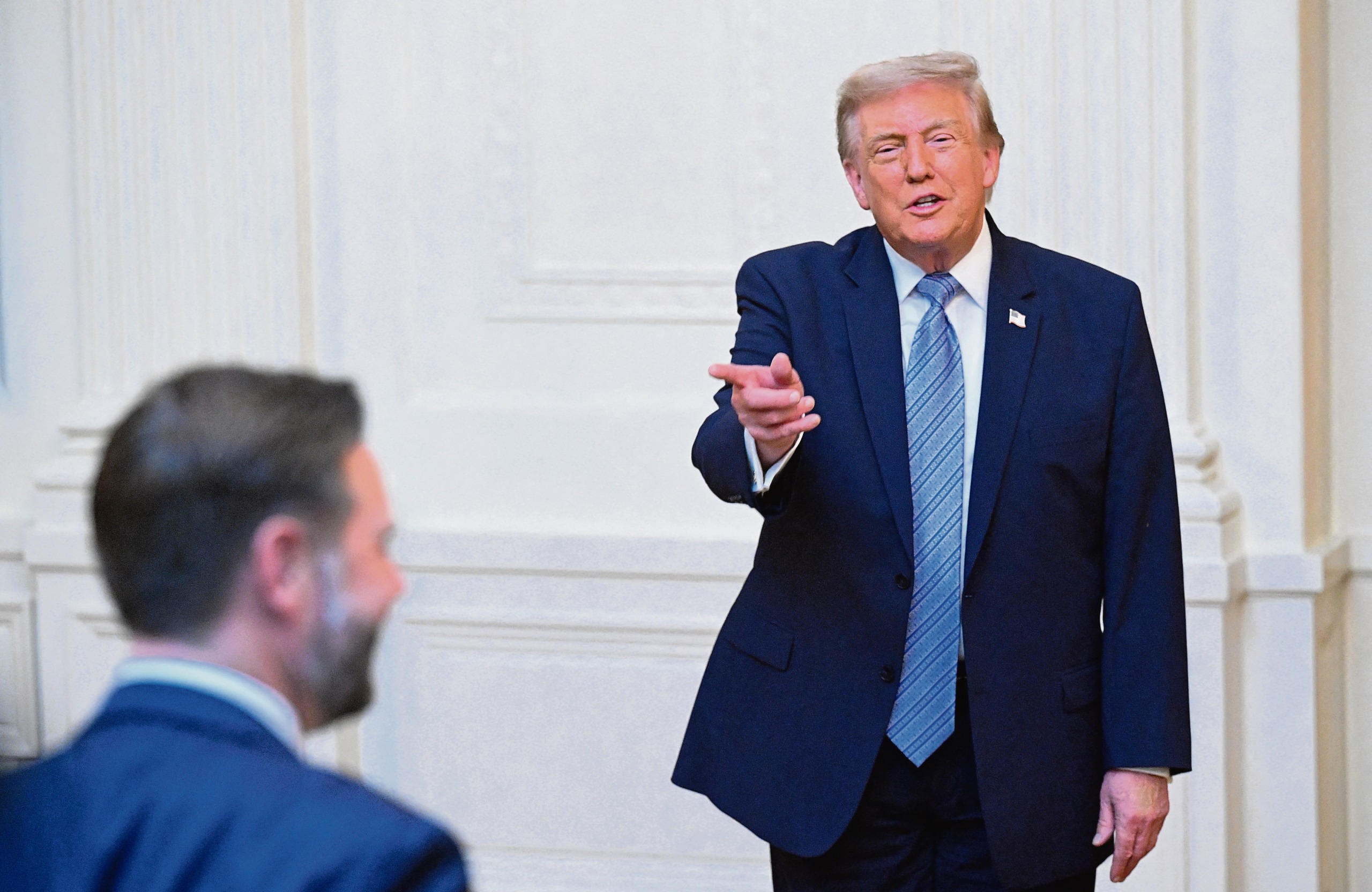 Pres. Donald Trump en visepres. JD Vance in die Withuis in Washington. Foto: Saul Loeb, AFP.