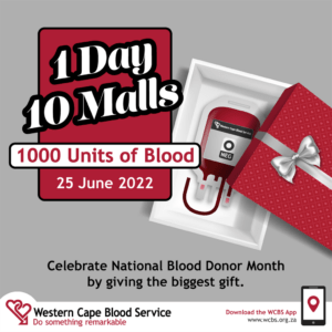 1 dag, 10 winkelsentrums, 1000 eenhede bloed