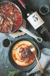 Slow-roasted beef short-rib casserole with creamy polenta